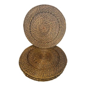 Set of 4 Woven Rattan Plate Chargers