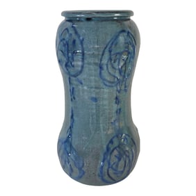 Studio Art Pottery Blue Green Vase 11"