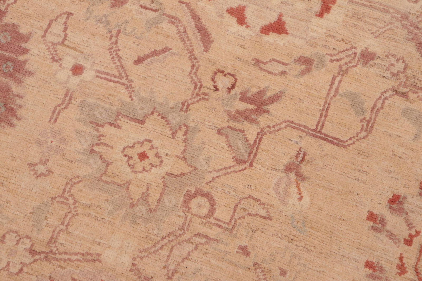 Shabby Chic Ziegler Tan Brown Hand-Knotted Wool Rug - 6'2'' X 8'11'' - 6