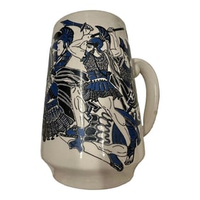 Vintage Greek Stein, Stavropoulos Pottery, Mug With Medieval Knights