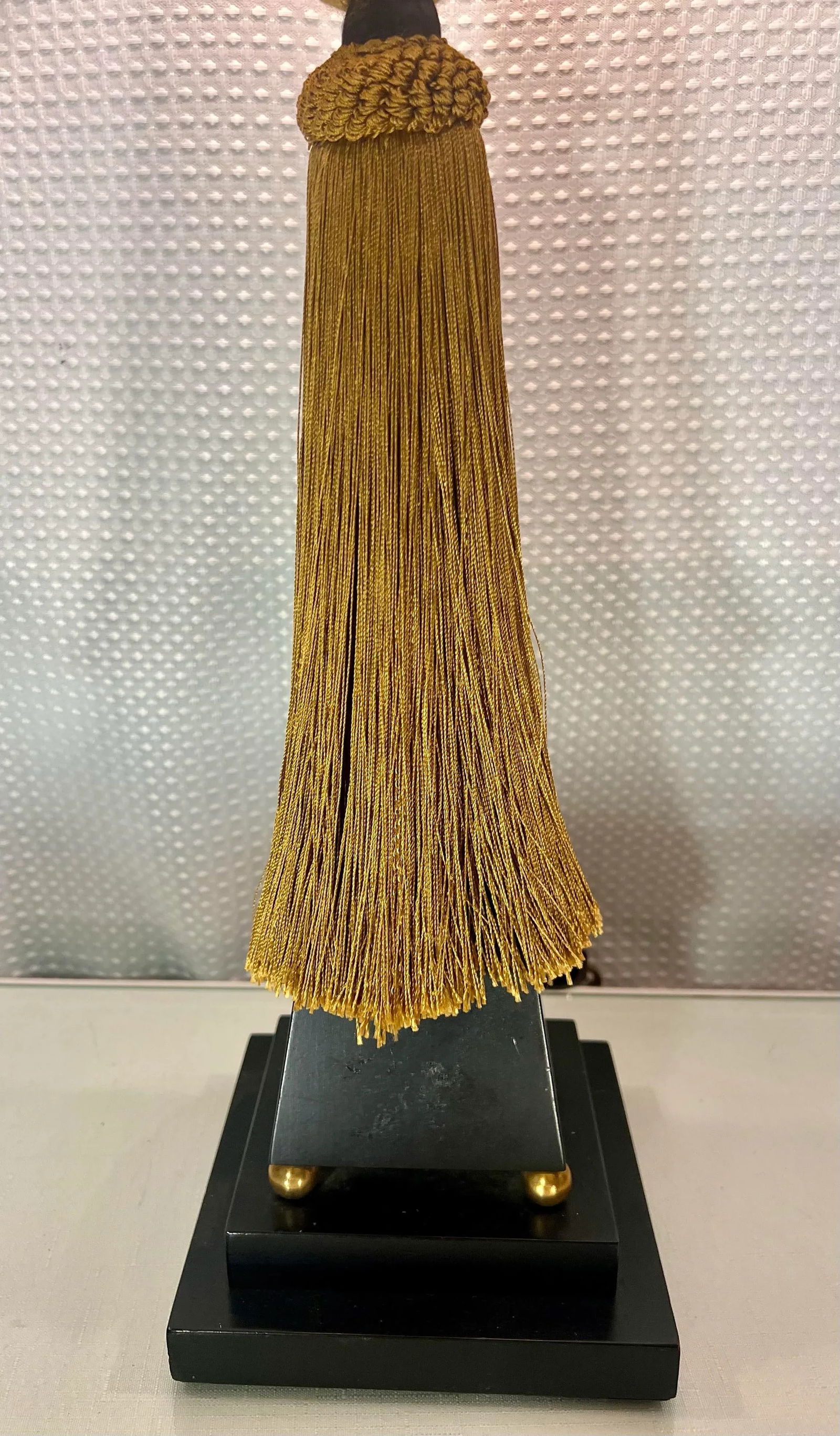 Vintage Tyndale Art Deco Style Tassel Column Table Lamp - 6