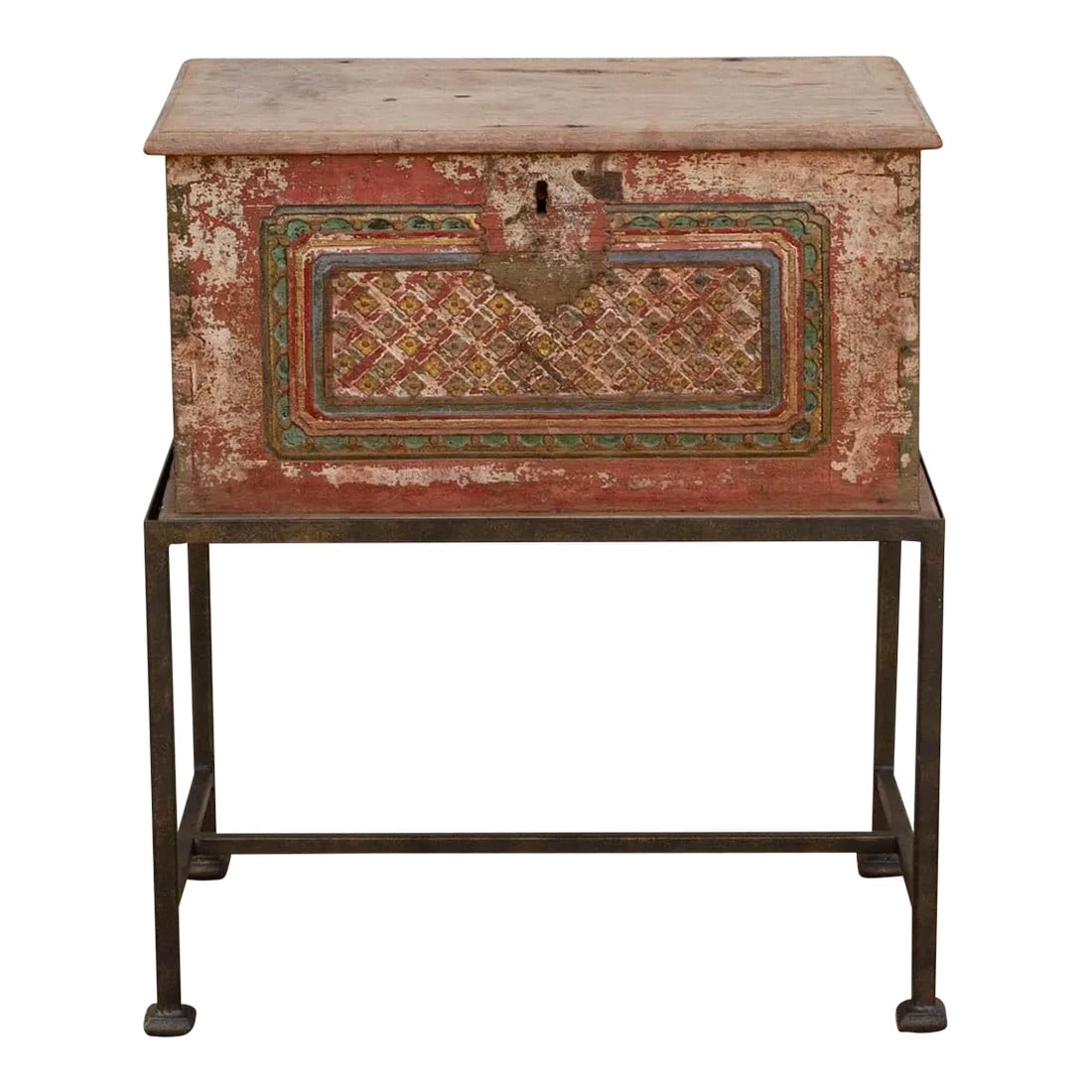 Antique Carved & Painted Box Side Table (1 of 10)