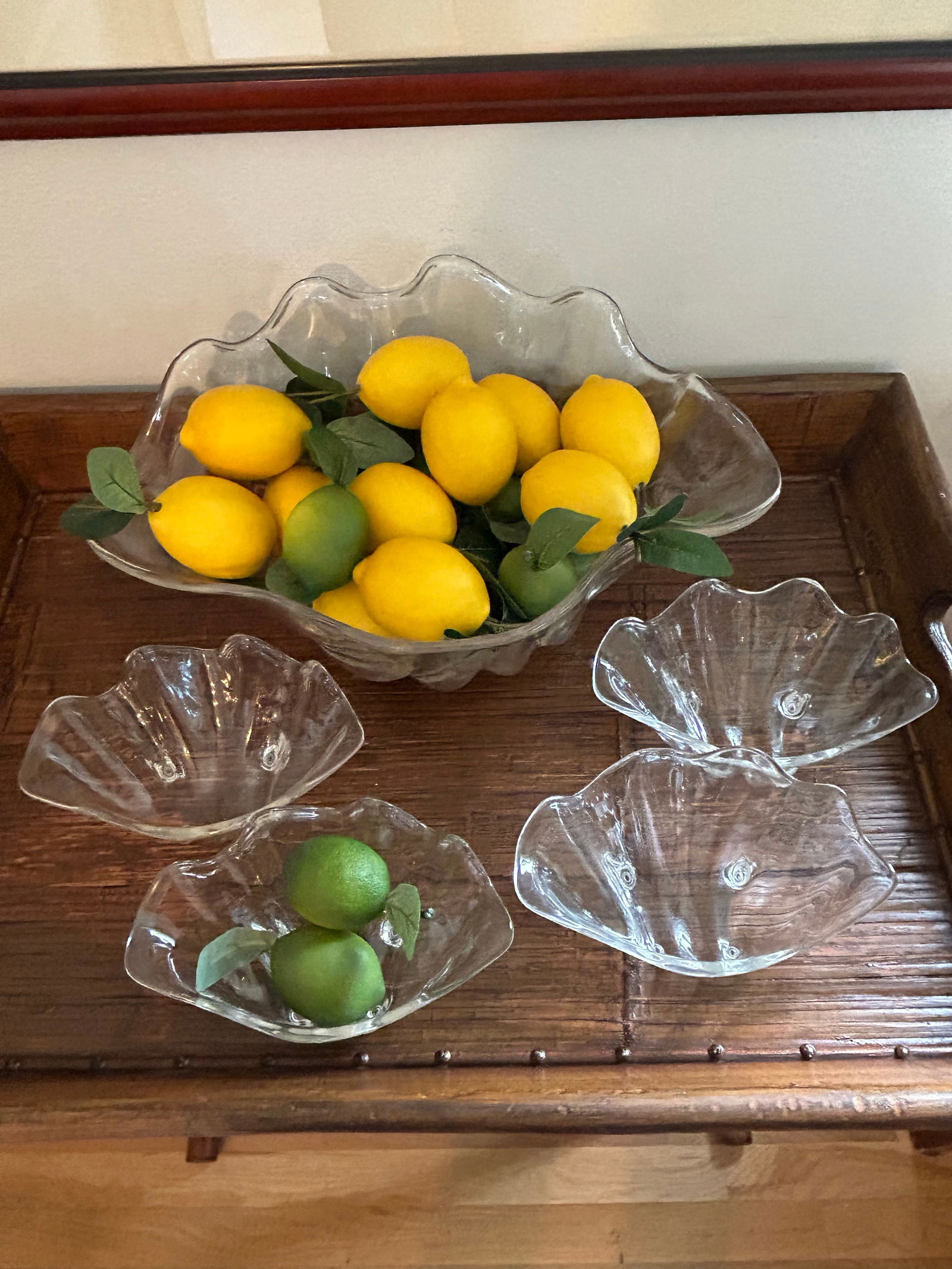 Vintage Acrylic or Lucite Clamshell Serving Set - 5 Pieces - 3