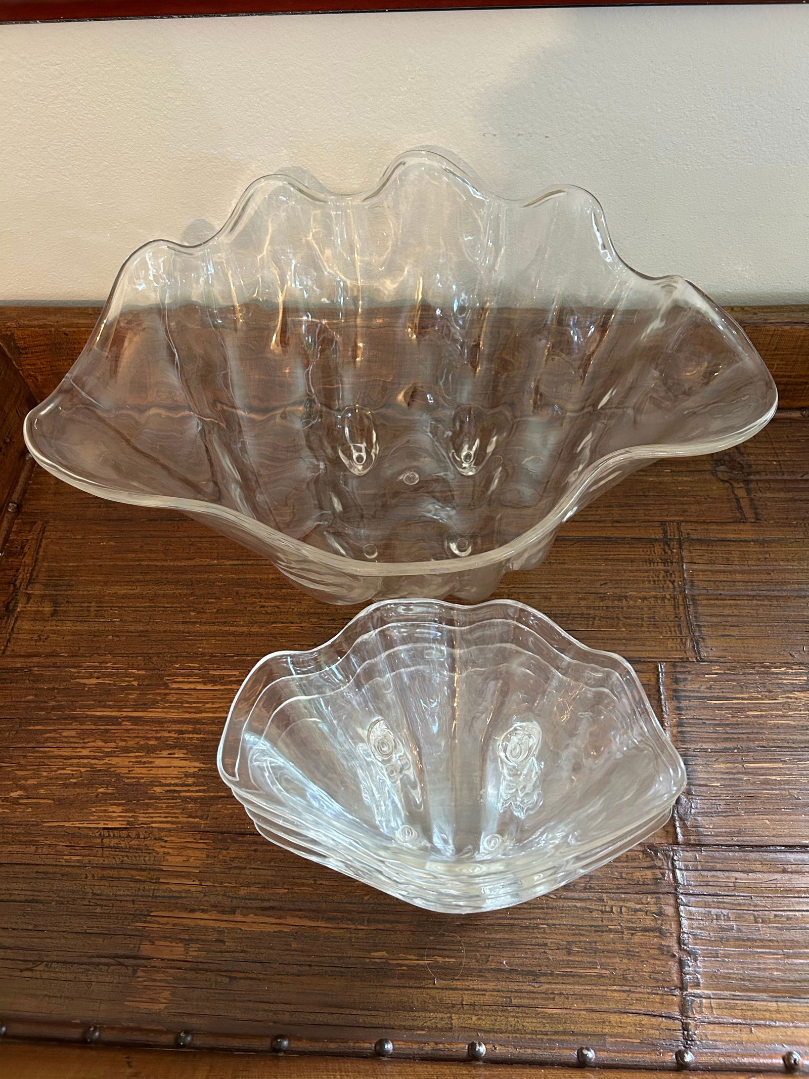 Vintage Acrylic or Lucite Clamshell Serving Set - 5 Pieces - 5