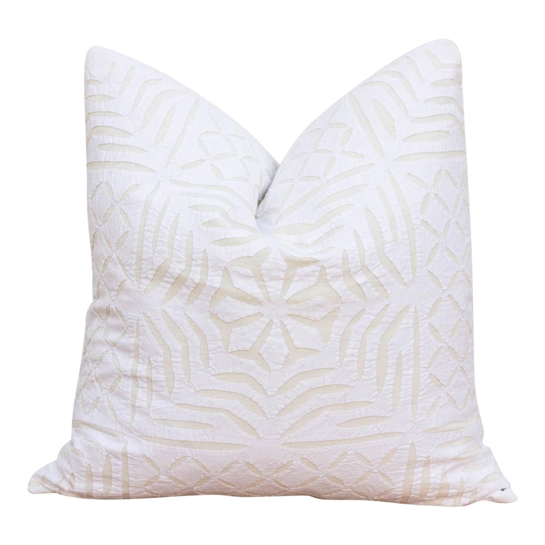 Olifa Applique Pillow Cover: This decorative pillow cover features beautiful array of patterns, with hand crafted appliqué cut work, giving it a timeless appeal. Initially, this ancient Indian technique called appliqué