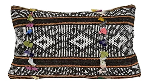 Handmade Turkish Ethic Oblong Pillow Cover, Lumbar Pillow Cover 16'' X 24'' (40 X 60 Cm)