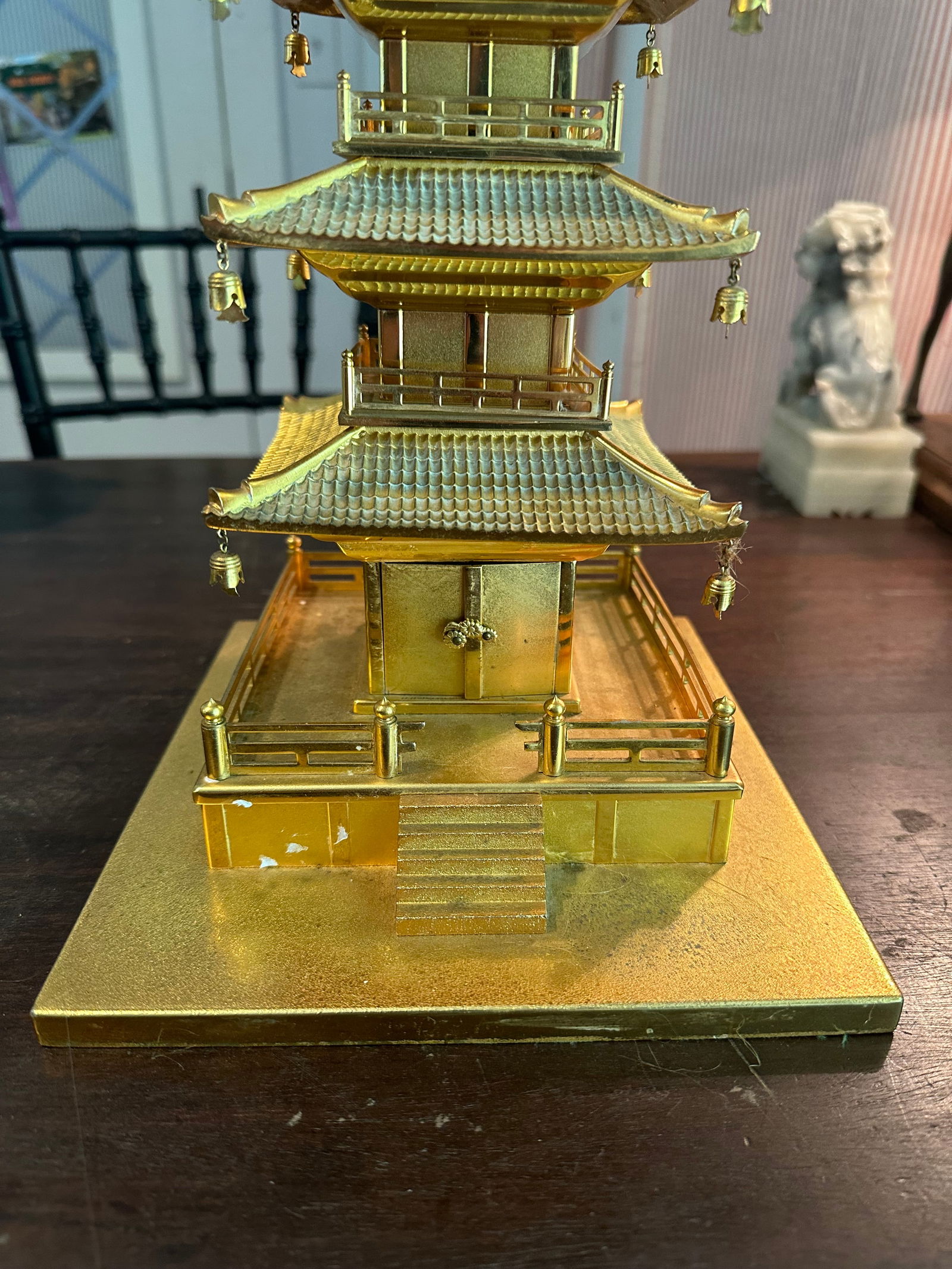 1980s Japanese Gold or Gilt Metal Pagoda - 5