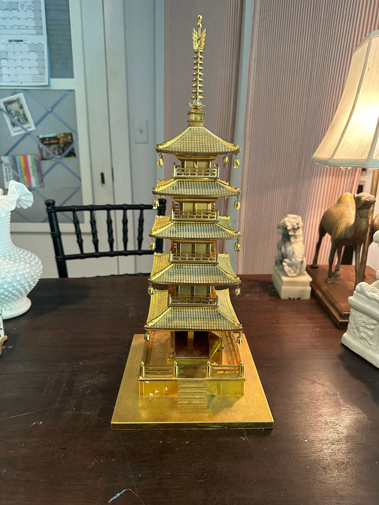 1980s Japanese Gold or Gilt Metal Pagoda - 6