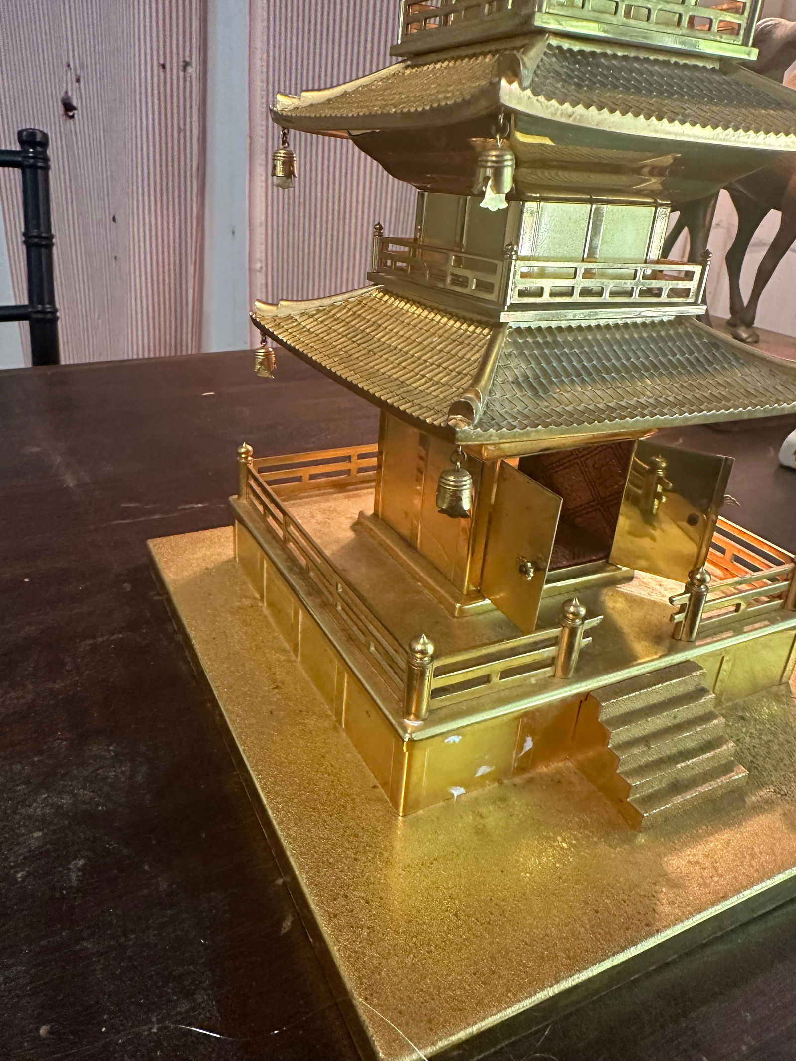 1980s Japanese Gold or Gilt Metal Pagoda - 7