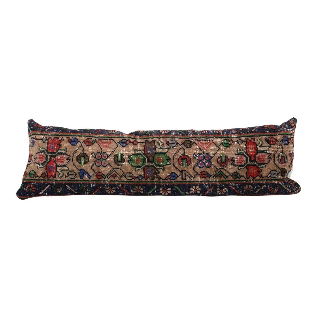 Turkish Long Bedding Rug Cushion: Turkish Long Bedding Rug Cushion Elevate your home decor with these exquisite 12"x 40" pillow covers crafted from authentic vintage Turkish rugs, handwoven in the 1960s. The rich and vibrant woolen