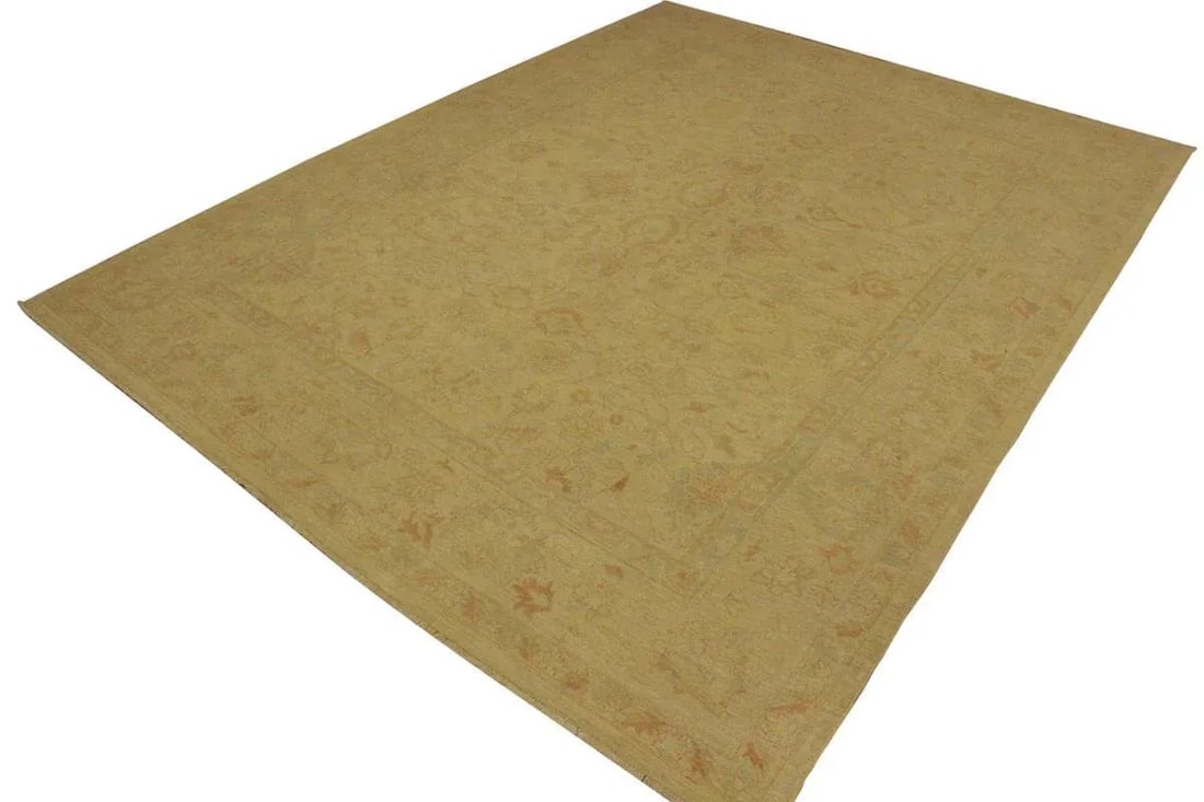 1970s Contemporary Ziegler Sun-Faded Beige Wool Rug -9'0 X 11'7 - 2