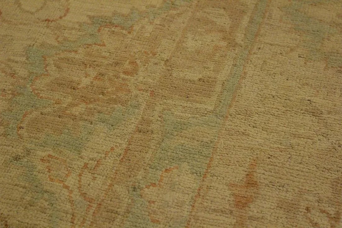 1970s Contemporary Ziegler Sun-Faded Beige Wool Rug -9'0 X 11'7 - 4