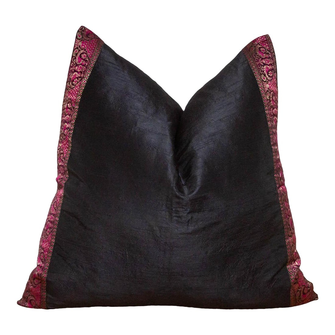 Jade Festive Silk Euro Pillow Cover: This brilliant silk euro pillow is a luxurious addition to any living room. Made out of silk with intricate borders of this jewel-toned pillow are made with a one-of-a-kind antique lacing. Pillow