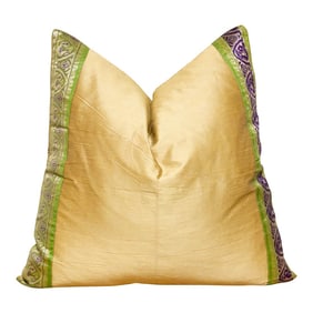 Golden Apricot Festive Silk Euro Pillow Cover