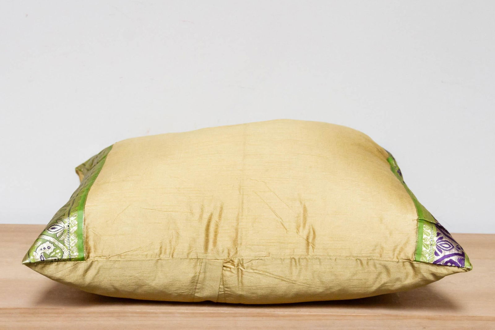 Golden Apricot Festive Silk Euro Pillow Cover - 4