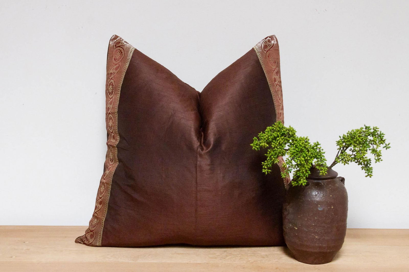 Syrah Festive Silk Euro Pillow Cover - 7