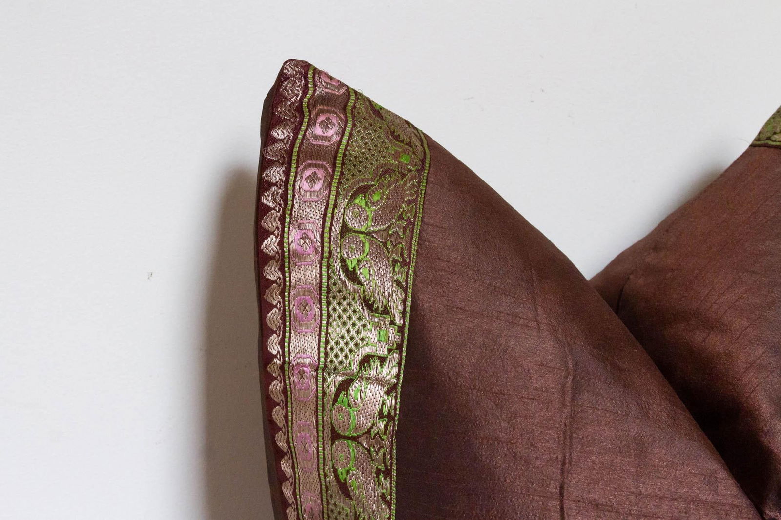 Ancient Copper Festive Silk Euro Pillow Cover - 4