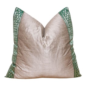 Soulful Gray Festive Silk Euro Pillow Cover