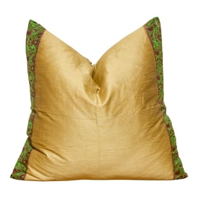 Metallic Gold Festive Silk Euro Pillow Cover
