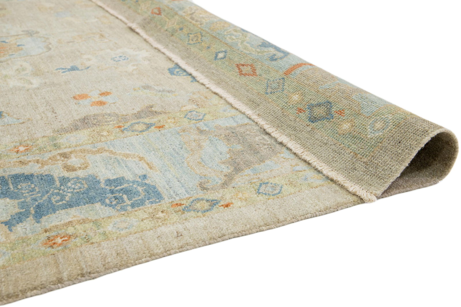 Apadana's Contemporary Light Brown Sultanabad Wool Rug With Allover Design - 4