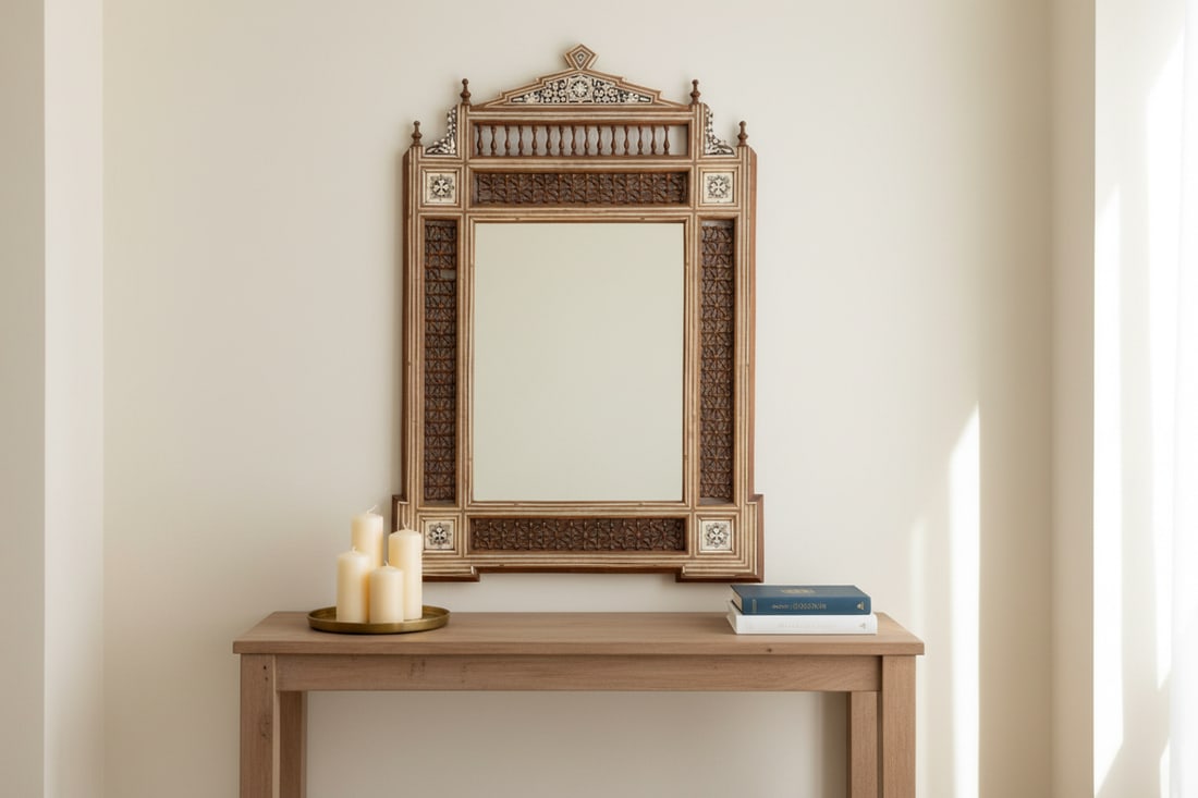 Mid-Century Moorish Inlaid Mirror - 2