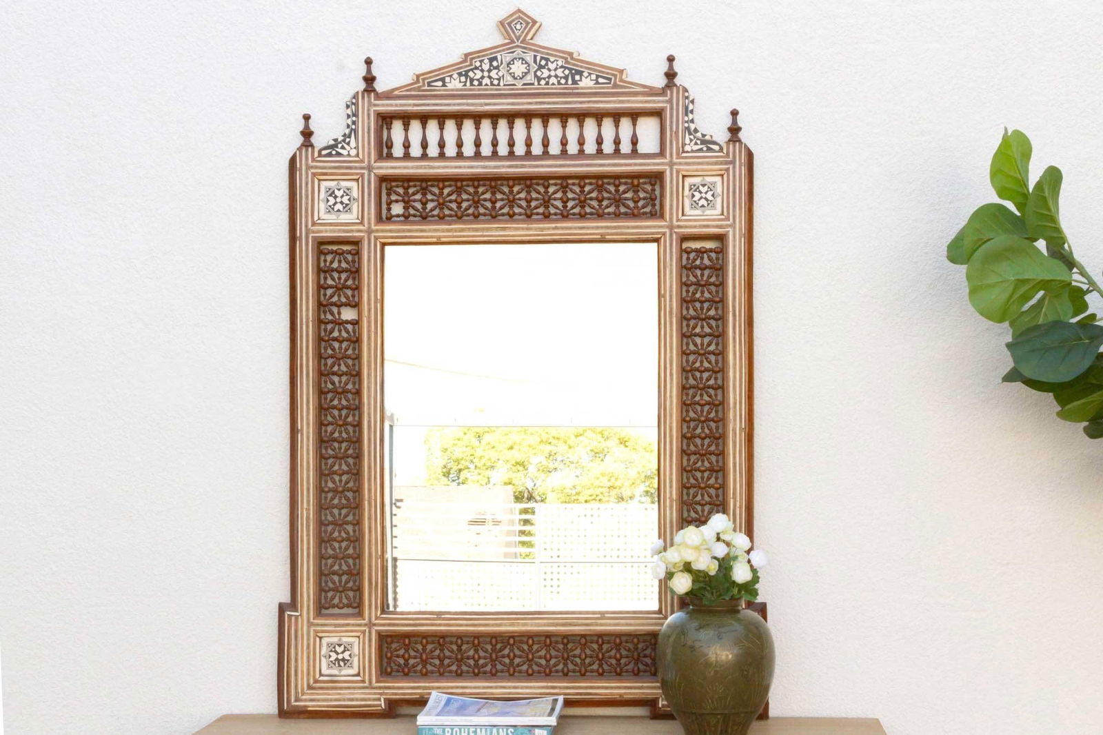 Mid-Century Moorish Inlaid Mirror - 3