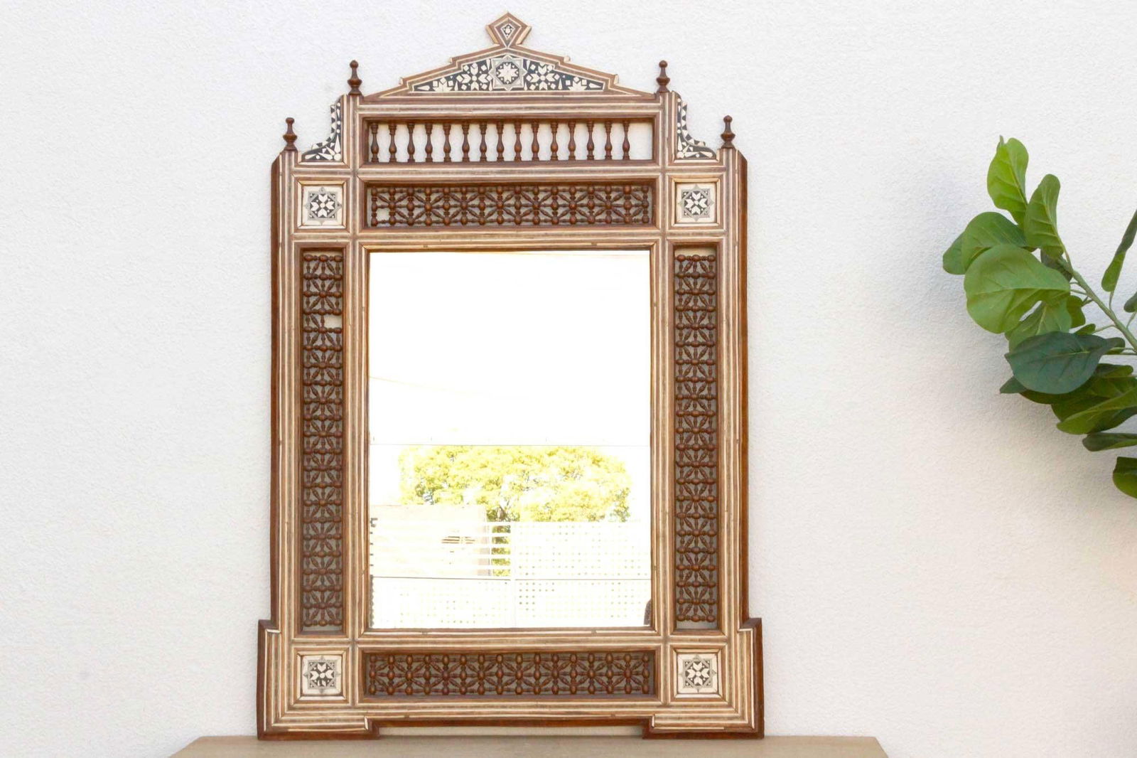 Mid-Century Moorish Inlaid Mirror - 4