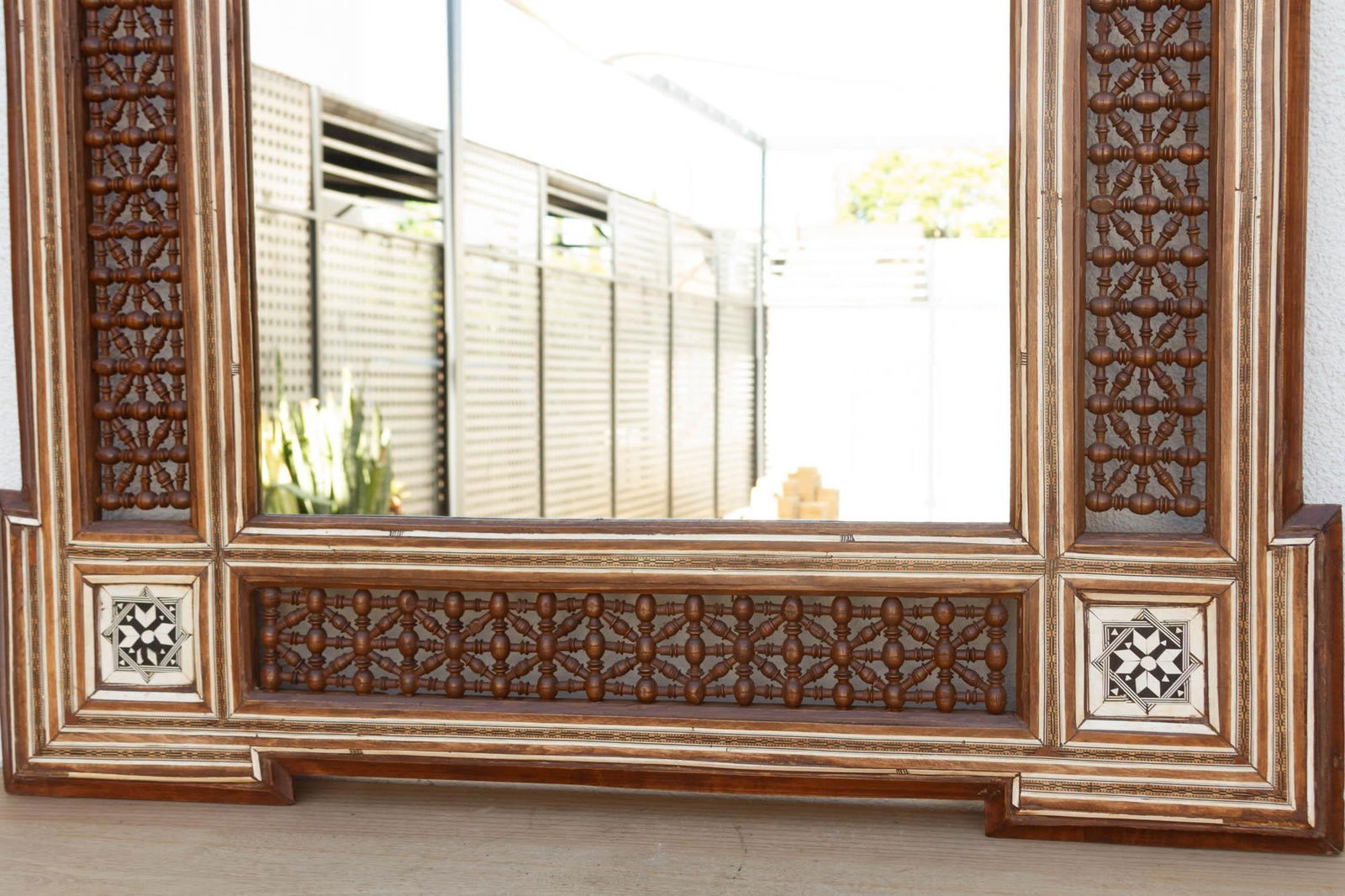 Mid-Century Moorish Inlaid Mirror - 7