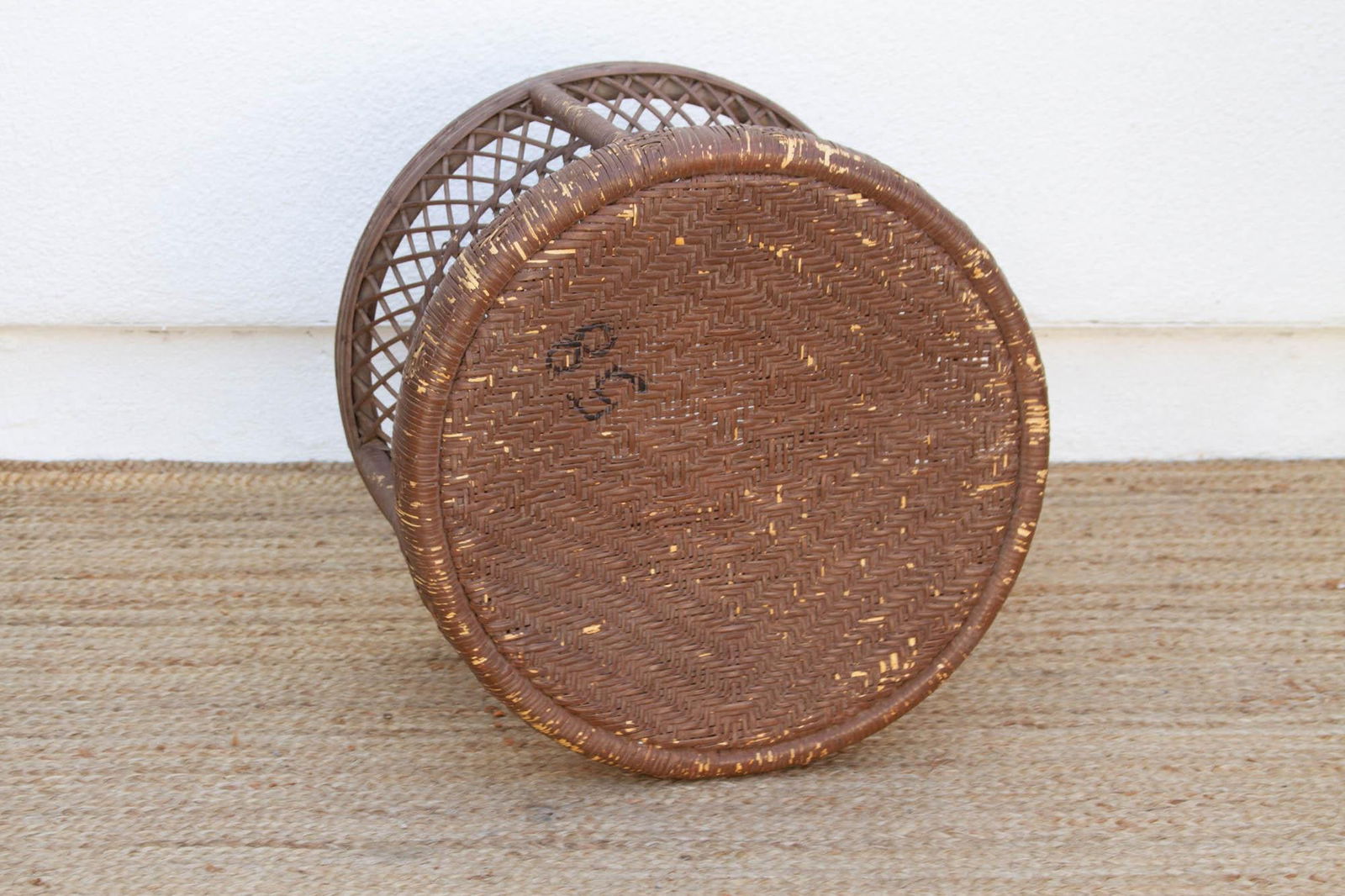 Small Vintage Rattan End Table - 8