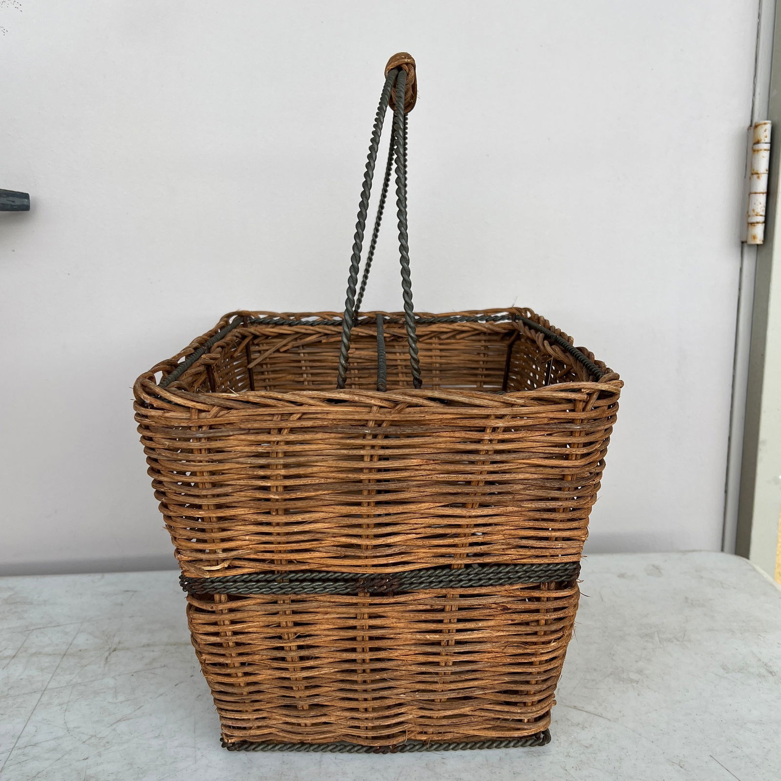 Mid 20th Century Mid Century Wicker Magazine Holder - 2