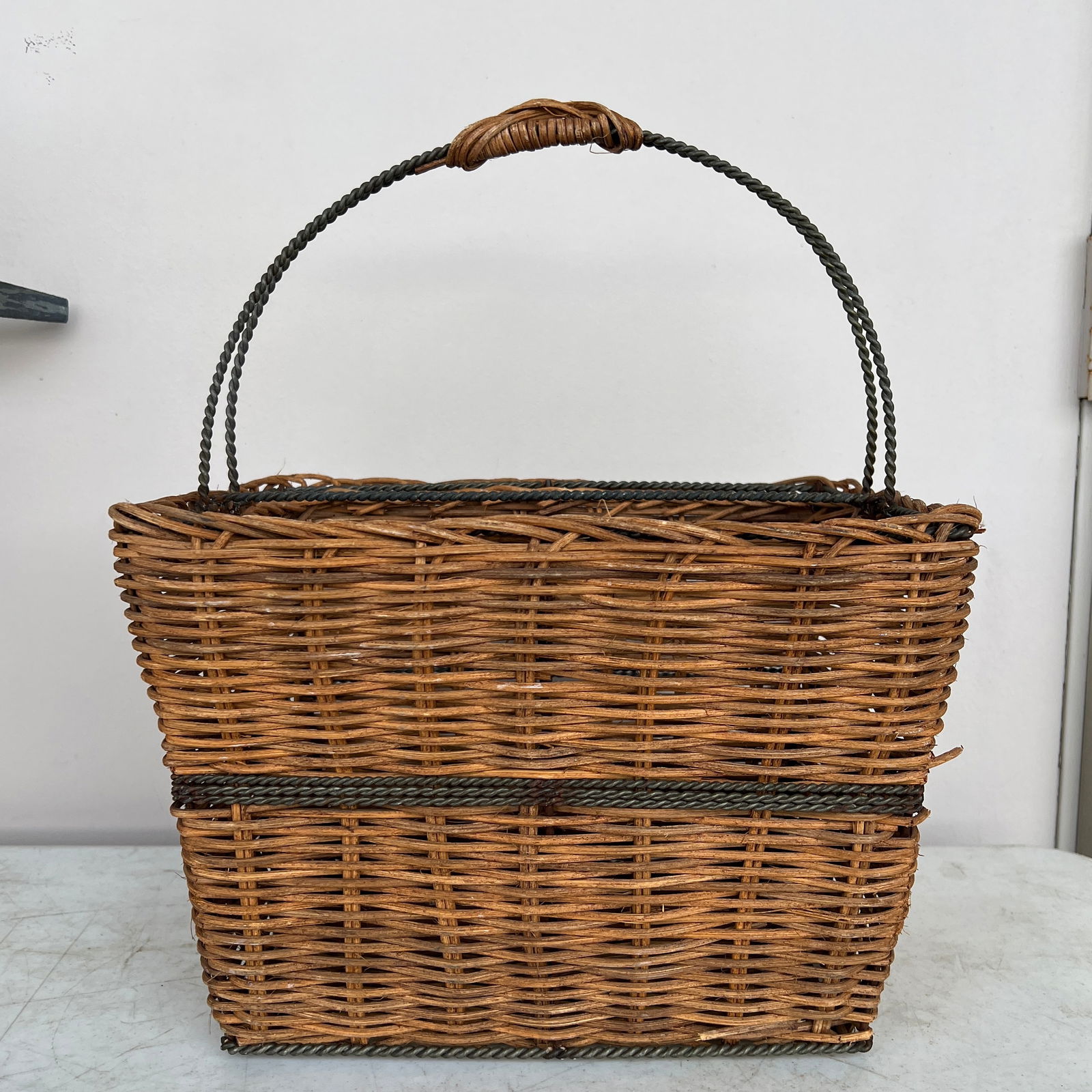 Mid 20th Century Mid Century Wicker Magazine Holder - 3