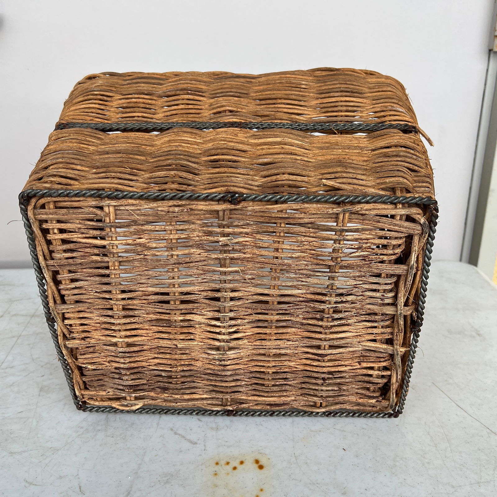 Mid 20th Century Mid Century Wicker Magazine Holder - 4