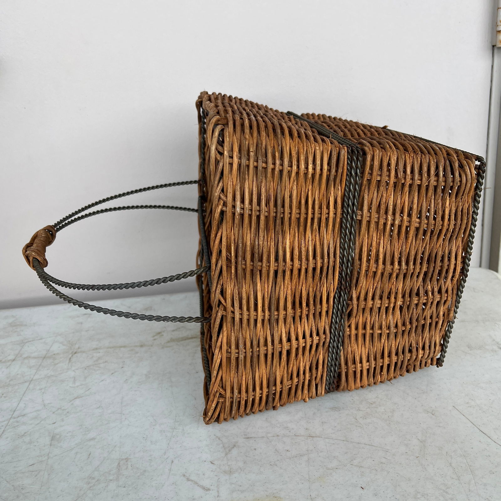 Mid 20th Century Mid Century Wicker Magazine Holder - 5
