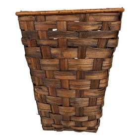 Mid 20th Century Vintage Mid Century Woven Basket From Hong Kong