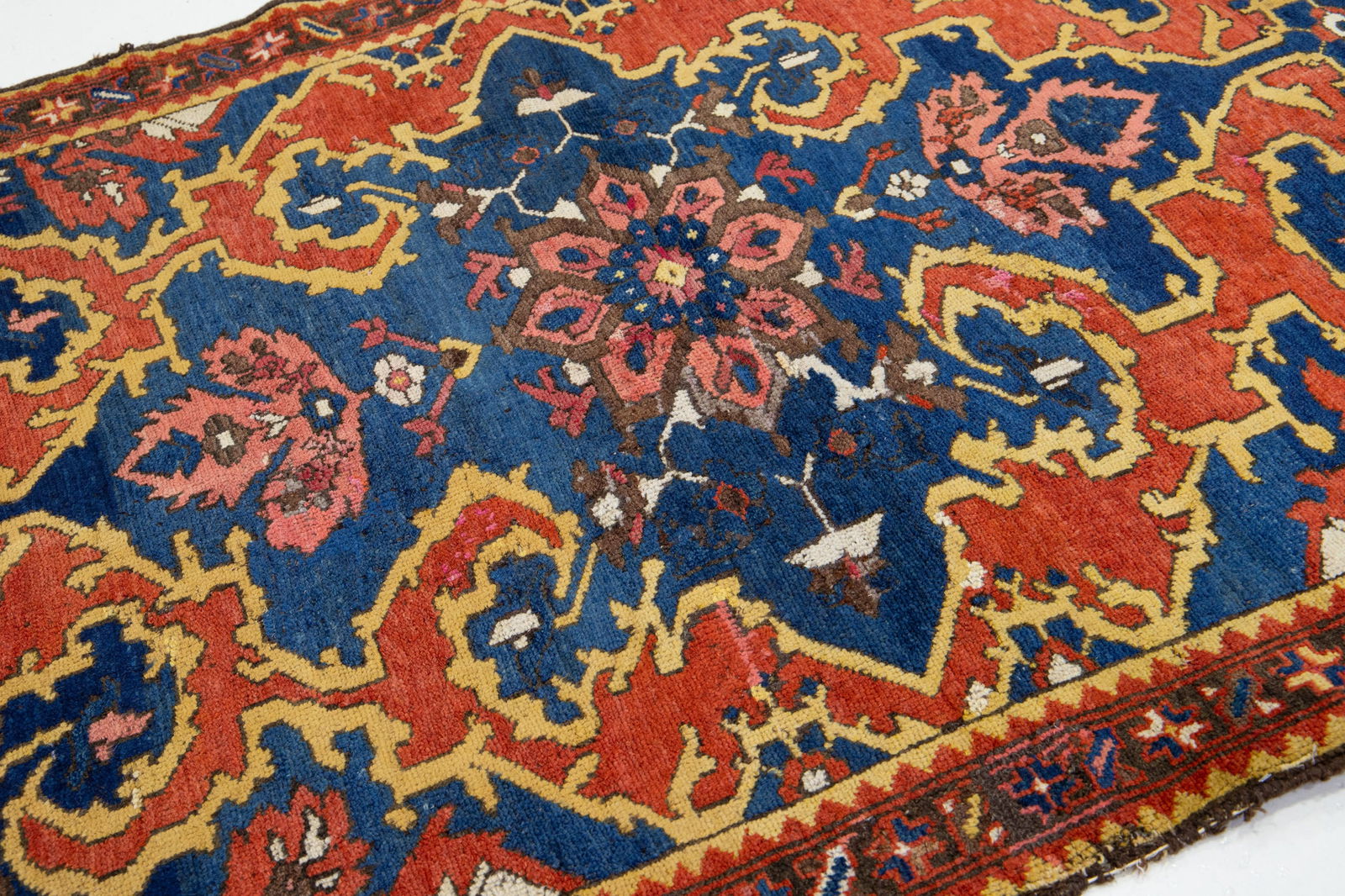 Vintage Persian Bakhtiari Hand-Knotted Wool Rug in Blue With Allover Motif - 3