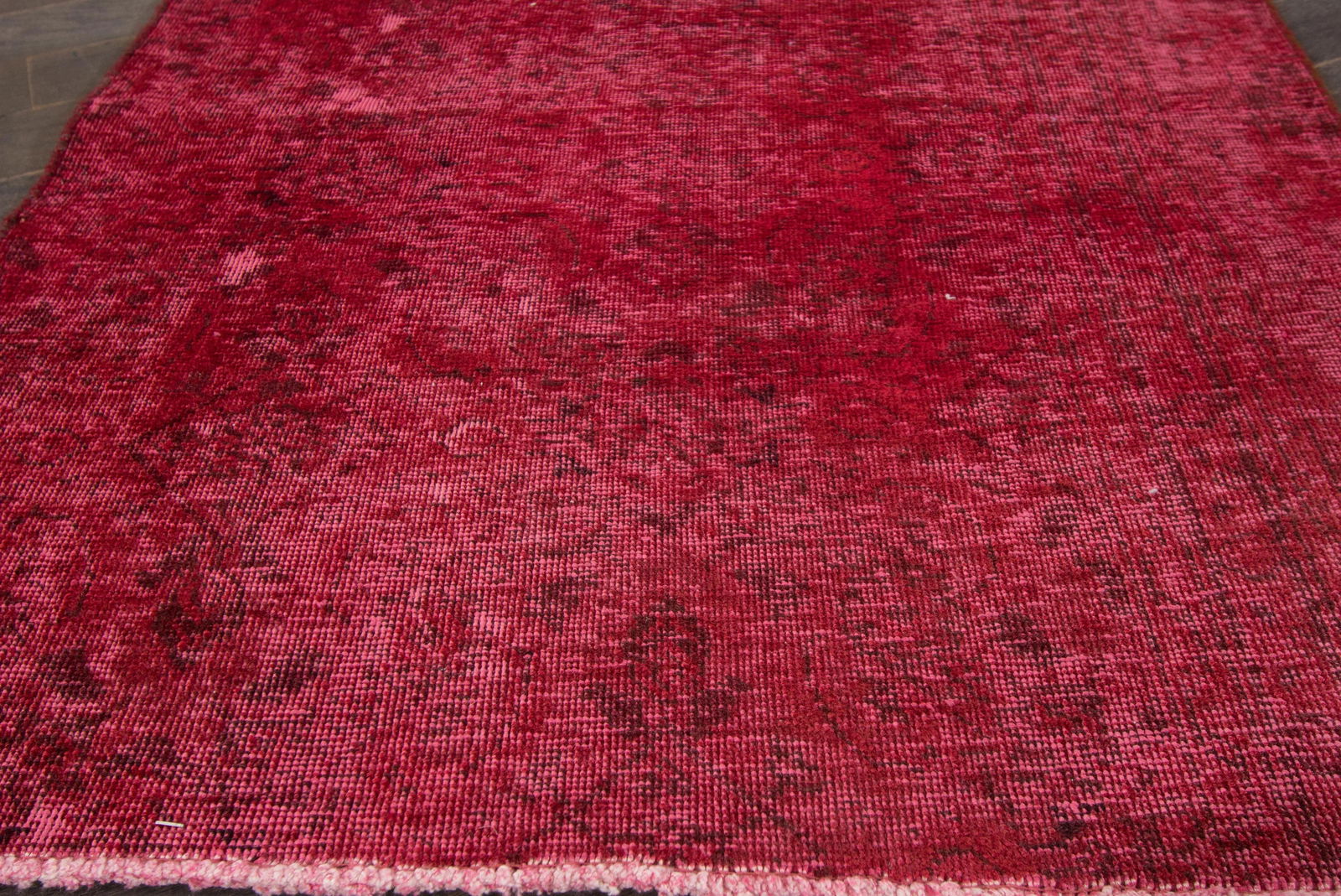 Mid 20th Century Vintage Overdyed Scatter Wool Rug - 4