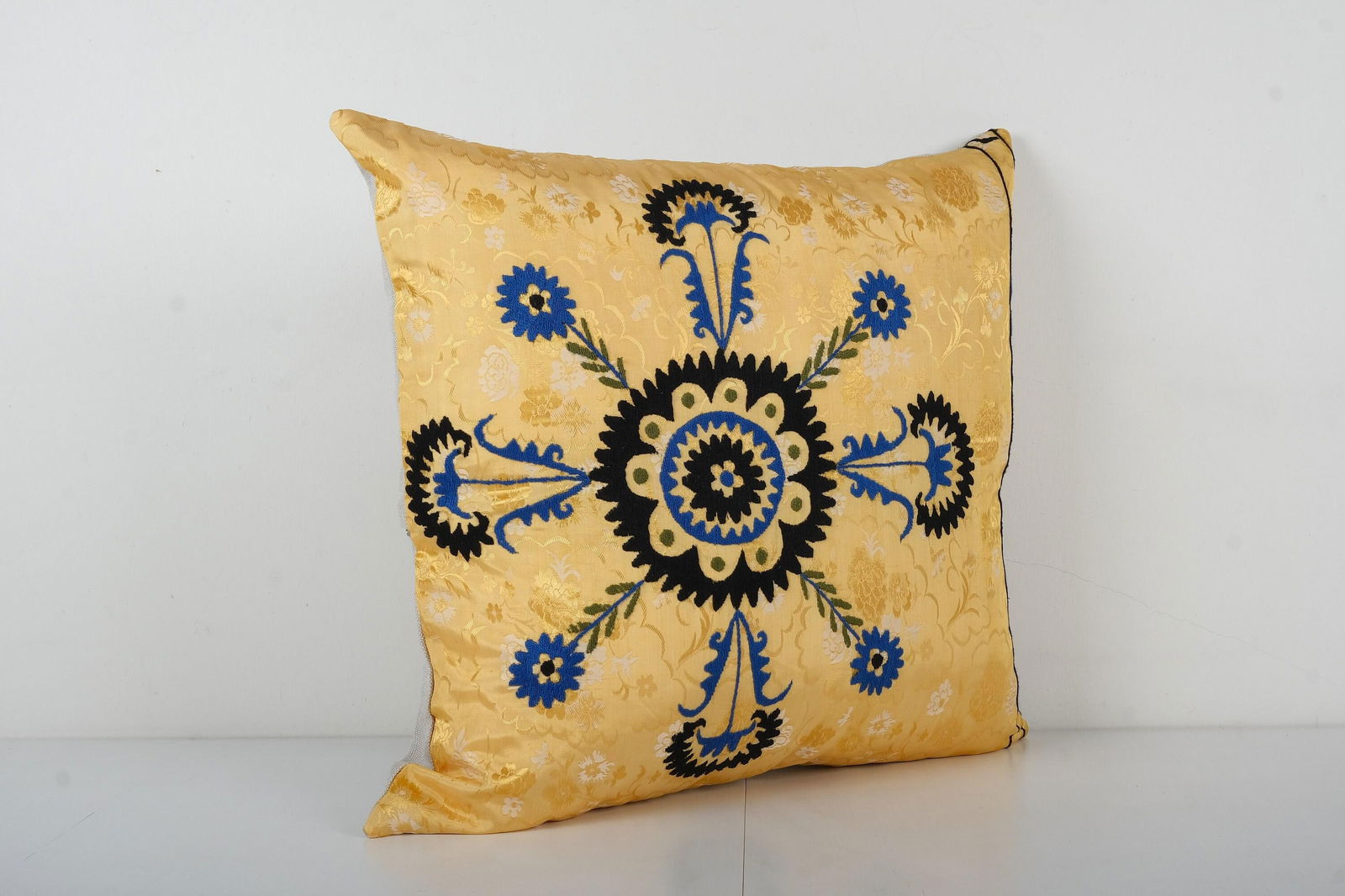 Suzani Yellow Pillow Cover - 2