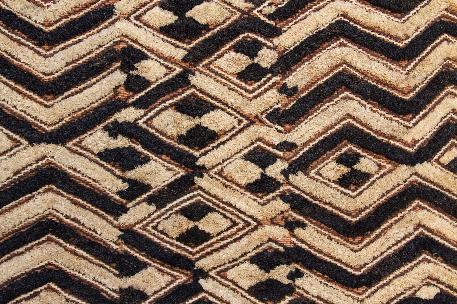 Earth Tones African Kuba Cloth Panel - 3