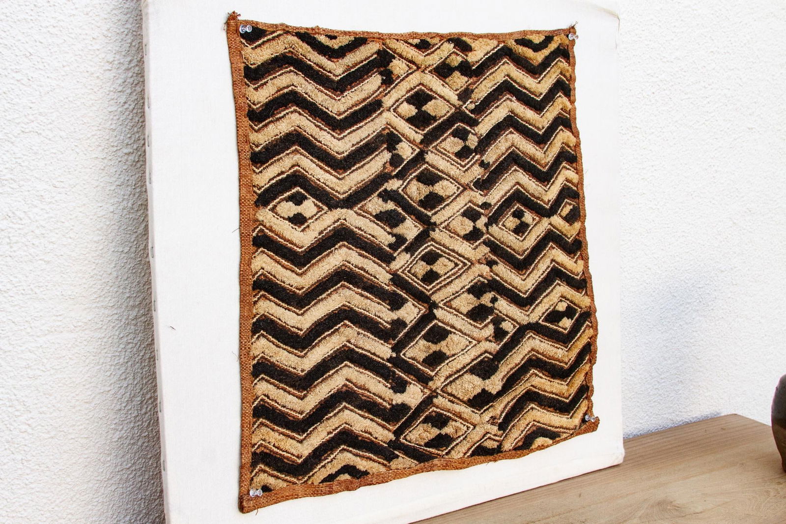 Earth Tones African Kuba Cloth Panel - 4