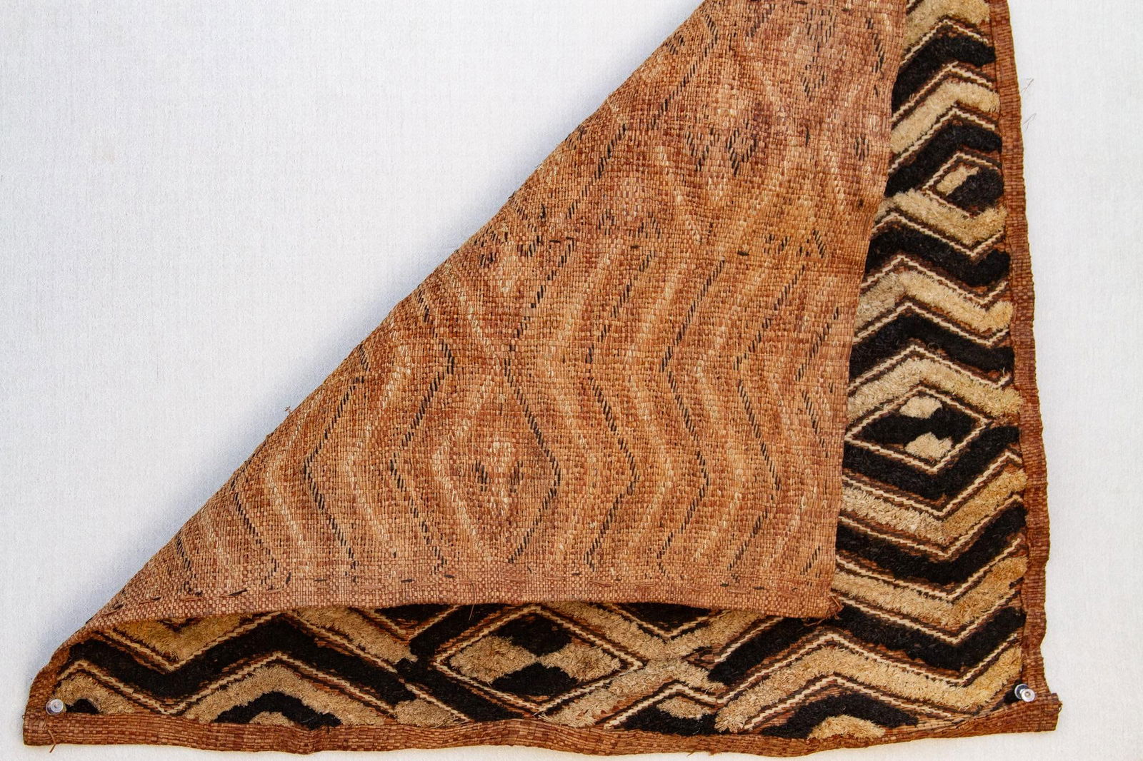 Earth Tones African Kuba Cloth Panel - 6