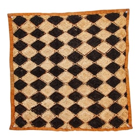 Cross Hatching African Kuba Cloth Panel