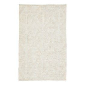 Modern Handmade Ivory Soumak Natural Jute Rug
