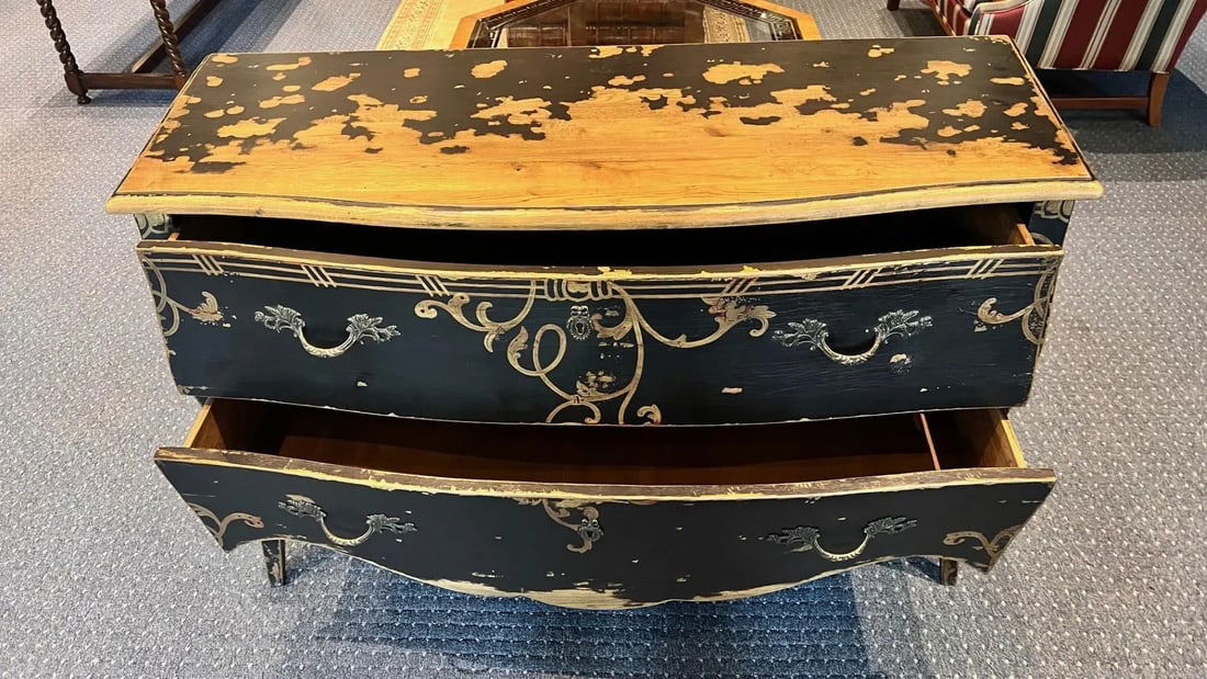 1990s Lillian August Distressed Chest of Drawers - 10