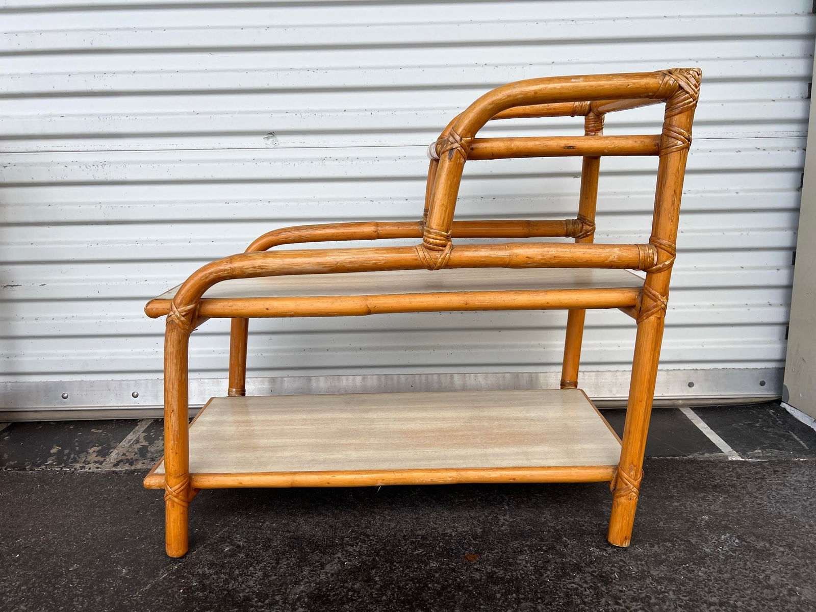 1950s Mid Century 3 Tier Bent Bamboo Side Tables - a Pair - 3