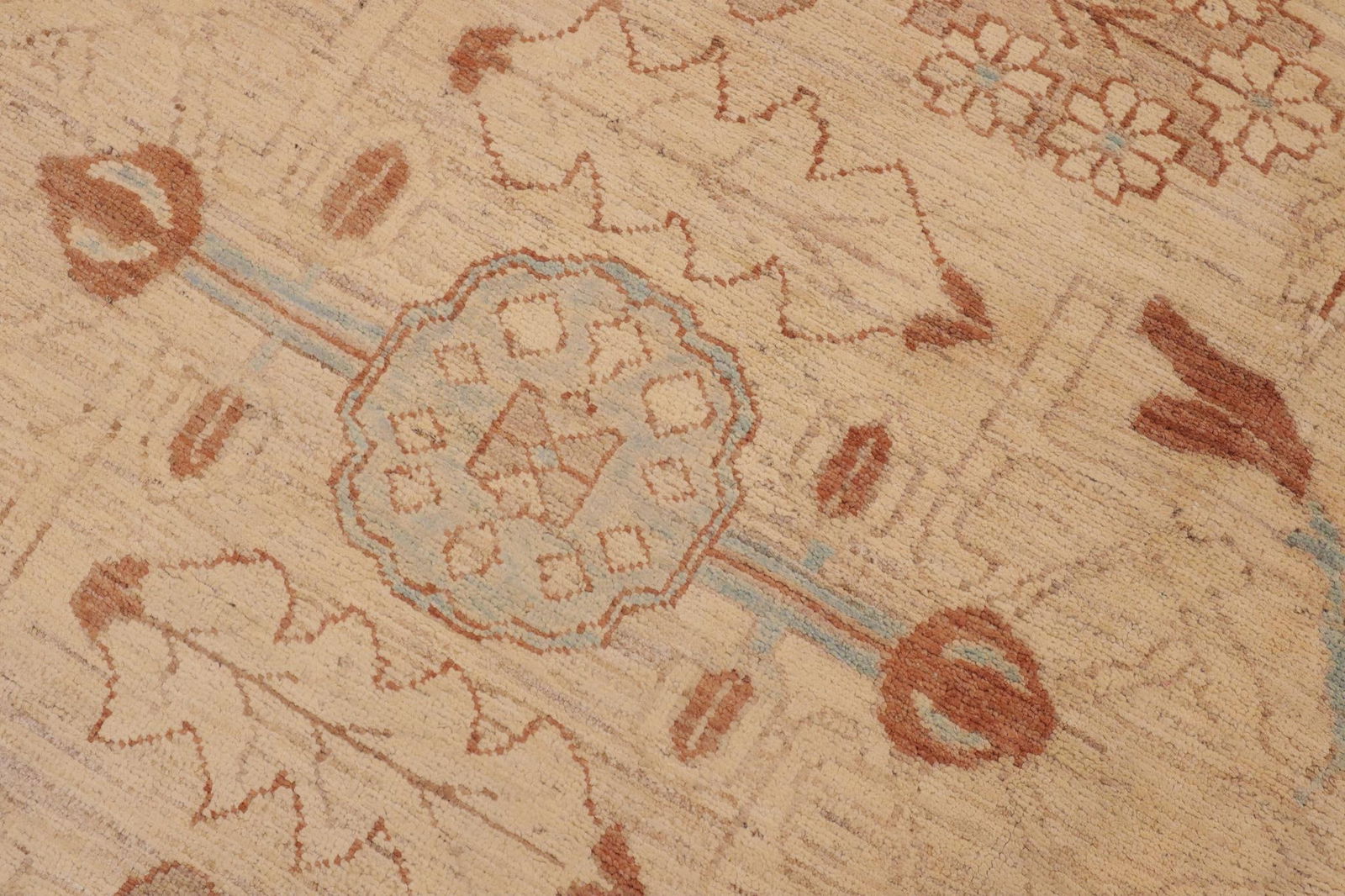 Classic Ziegler Beige Blue Hand-Knotted Wool Rug - 9'1'' X 11'3'' - 4