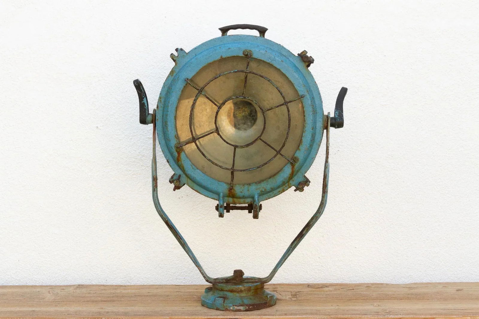 Antique Metal Sea Blue Ship Spotlight - 3