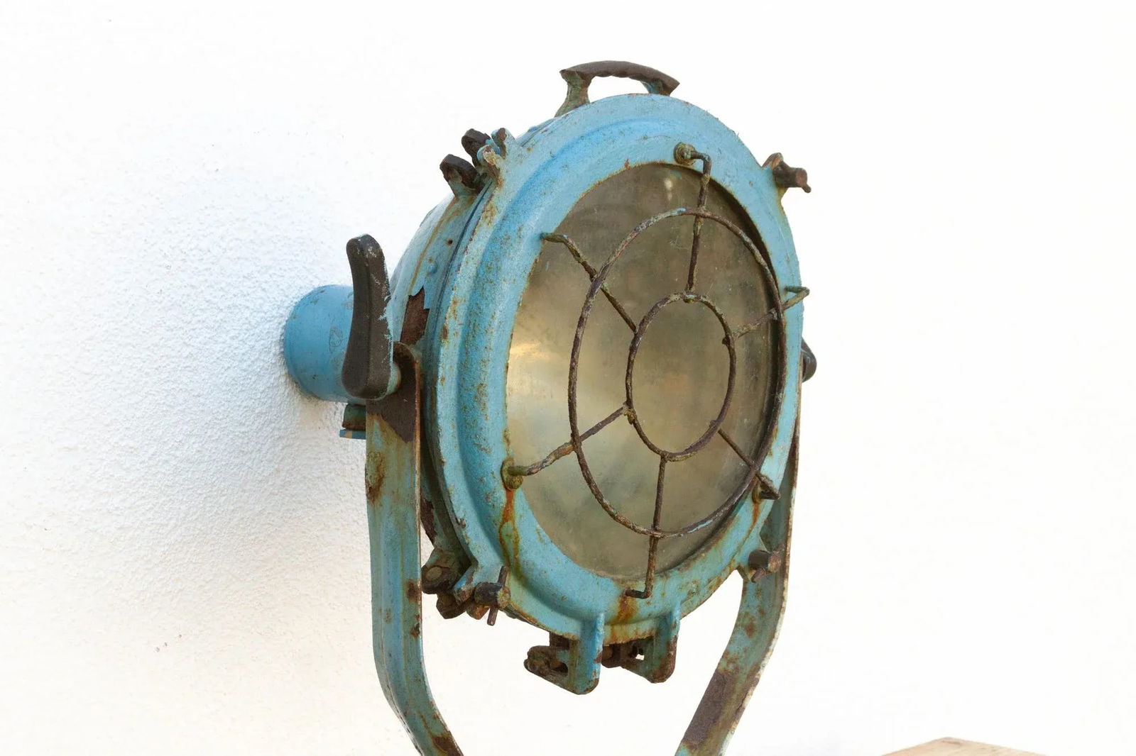 Antique Metal Sea Blue Ship Spotlight - 5