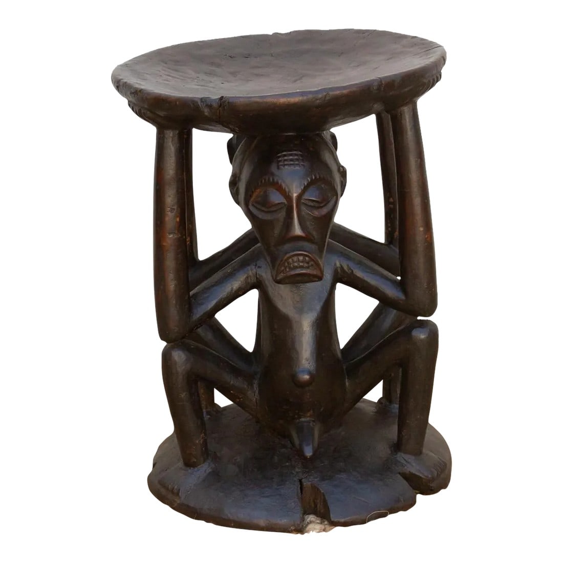 Tribal Songye Figwal Carved Stool (1 of 10)