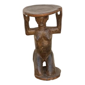 Antique African Figural Luba's Stool