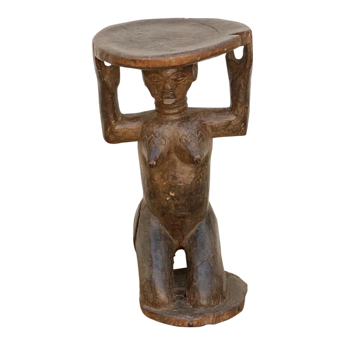 Antique African Figural Luba's Stool (1 of 10)